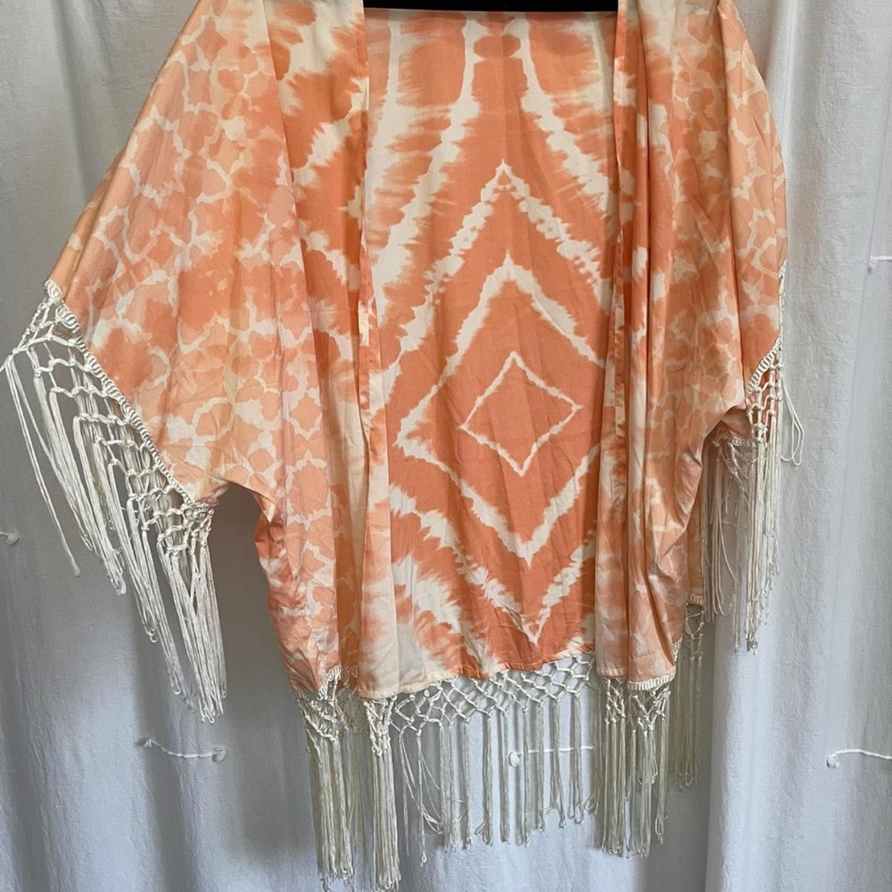 Rip Curl Orange and Cream Kimono Top
